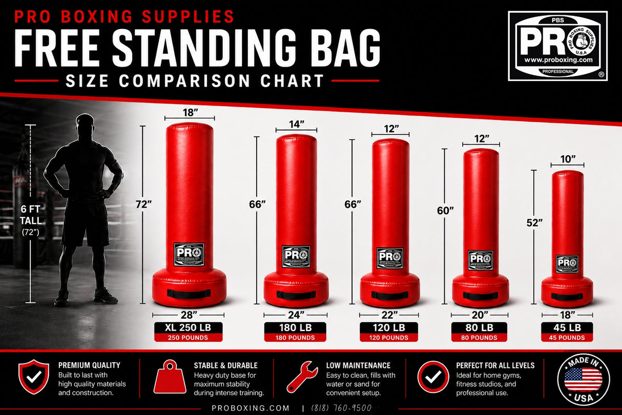ProBoxing® 120 LBS Free Standing Bag - White