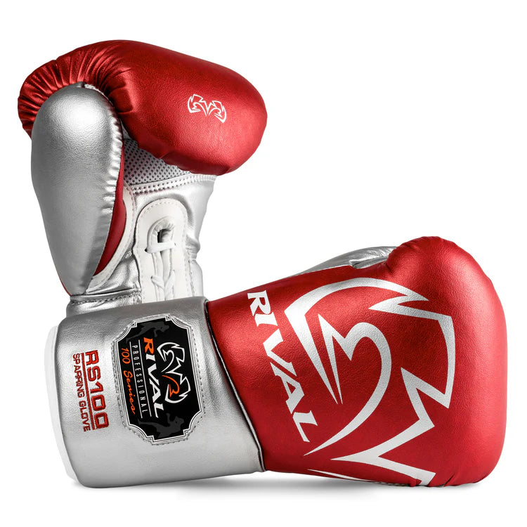 Rival RS100 Professional Sparring Gloves - Red & Silver