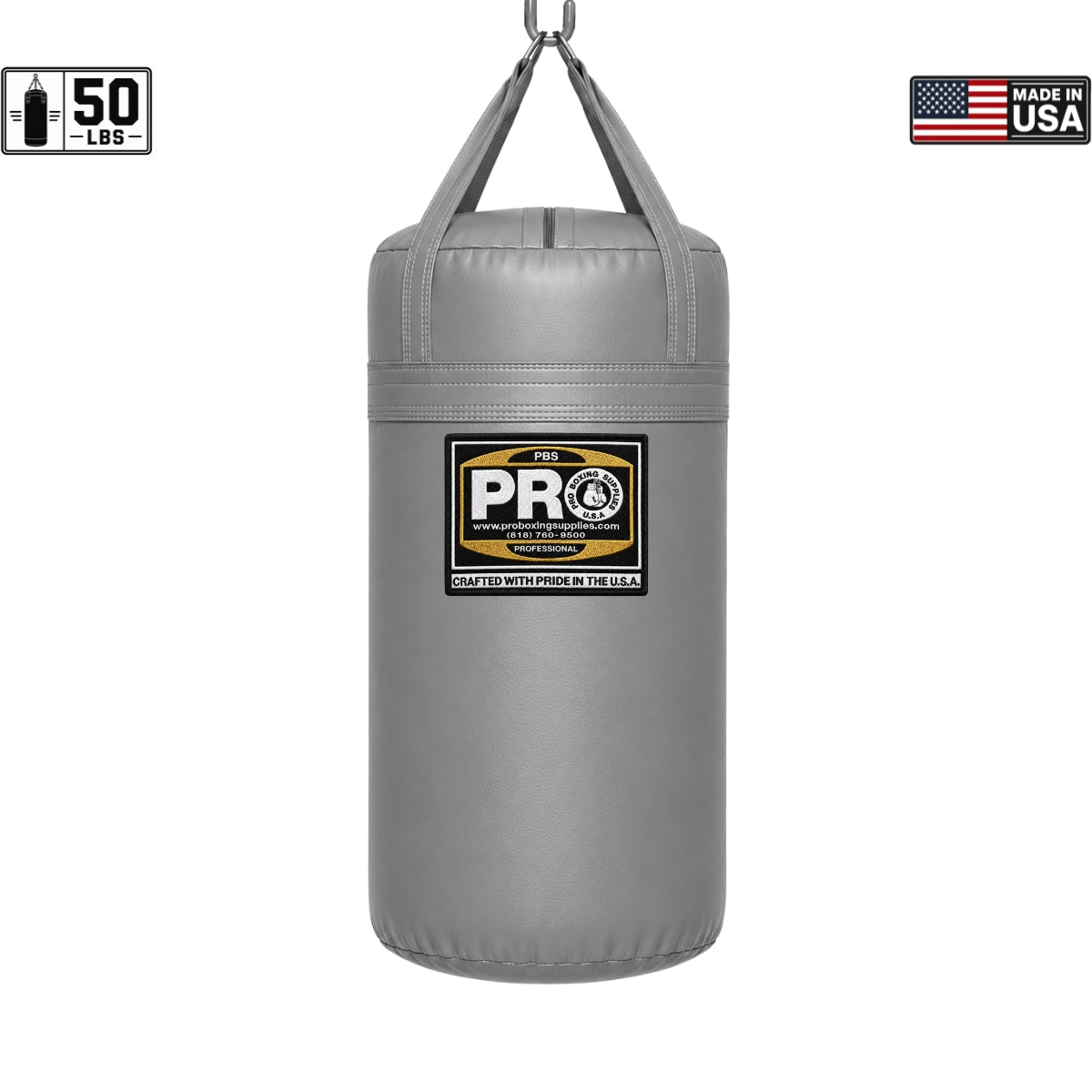 ProBoxing® 50 lbs Heavy Punching Bag - Black