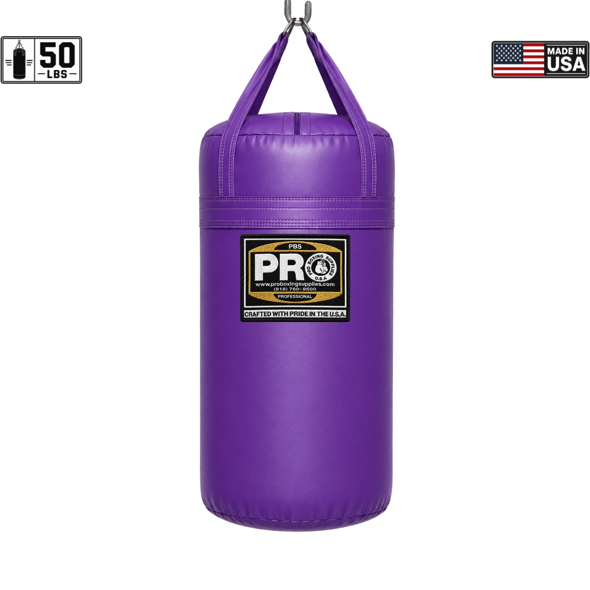 ProBoxing® 50 lbs Heavy Punching Bag - White