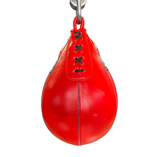 ProBoxing® Leather Speed Bag - Red & Black