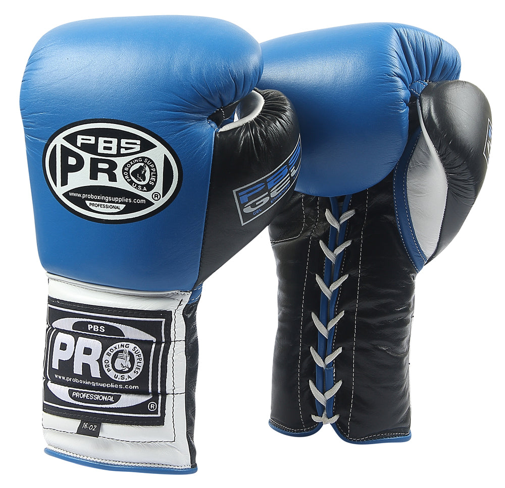 ProBoxing® Series Gel Lace Gloves - Blue/Black with Black Thumb