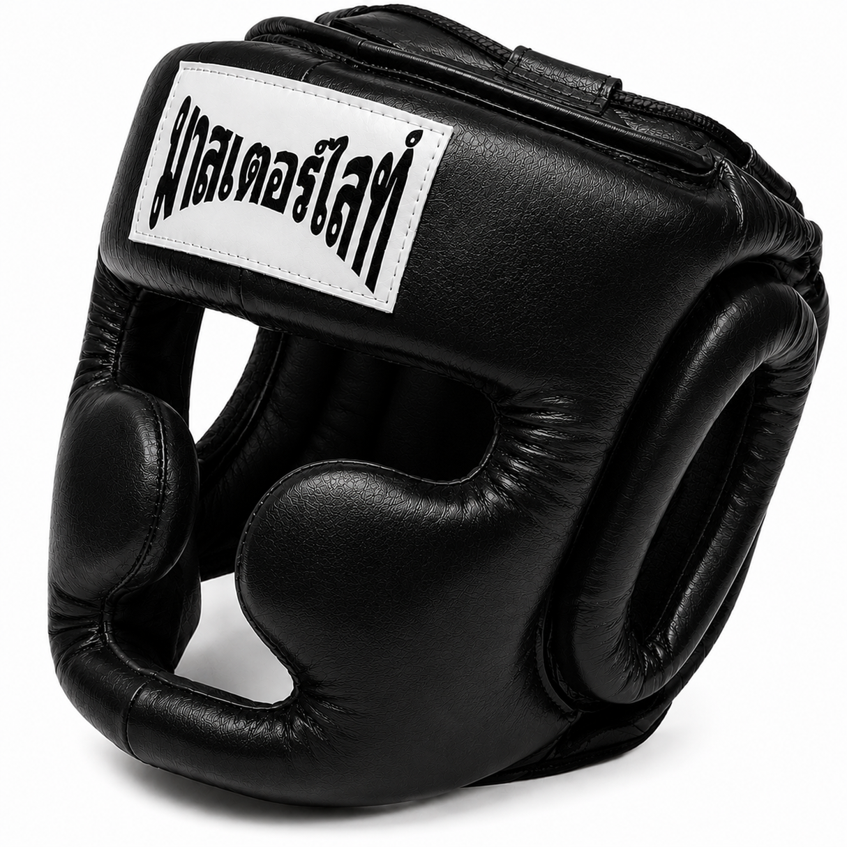 Thaismai Boxing Head Gear Cheek & Chin - Leather (Red)
