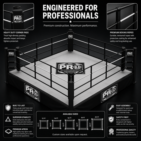 ProBoxing 12' x 12' Boxing Ring 1 Foot | Made in USA