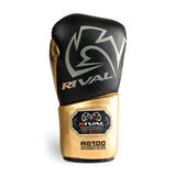 Rival RS100 Professional Sparring Gloves - Black & Gold