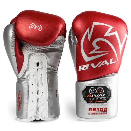 Rival RS100 Professional Sparring Gloves - Red & Silver