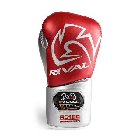 Rival RS100 Professional Sparring Gloves - Red & Silver