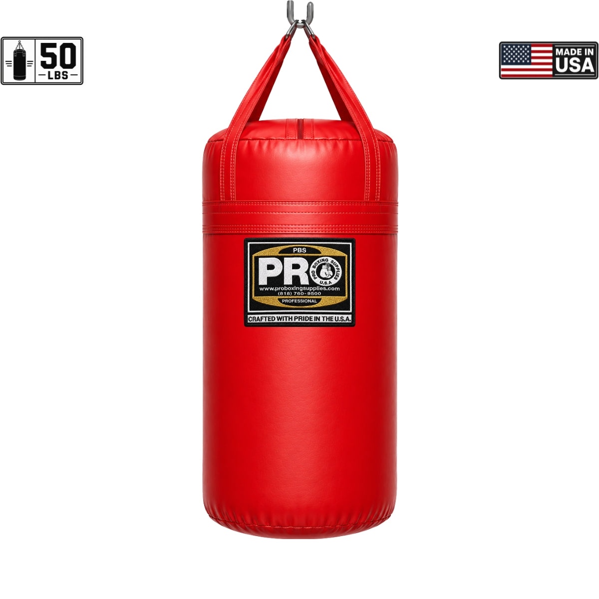 ProBoxing® 50 lbs Heavy Punching Bag - Red