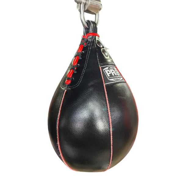 ProBoxing® Leather Speed Bag - Black & Red