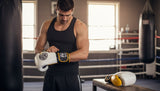 ProBoxing® Classic Leather Boxing Gloves - Training Gloves - White & Yellow